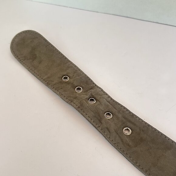 Tailored Sportsman Quilted Leather Belt Soft Gray Silver Sz Small Handmade Italy - Picture 8 of 11